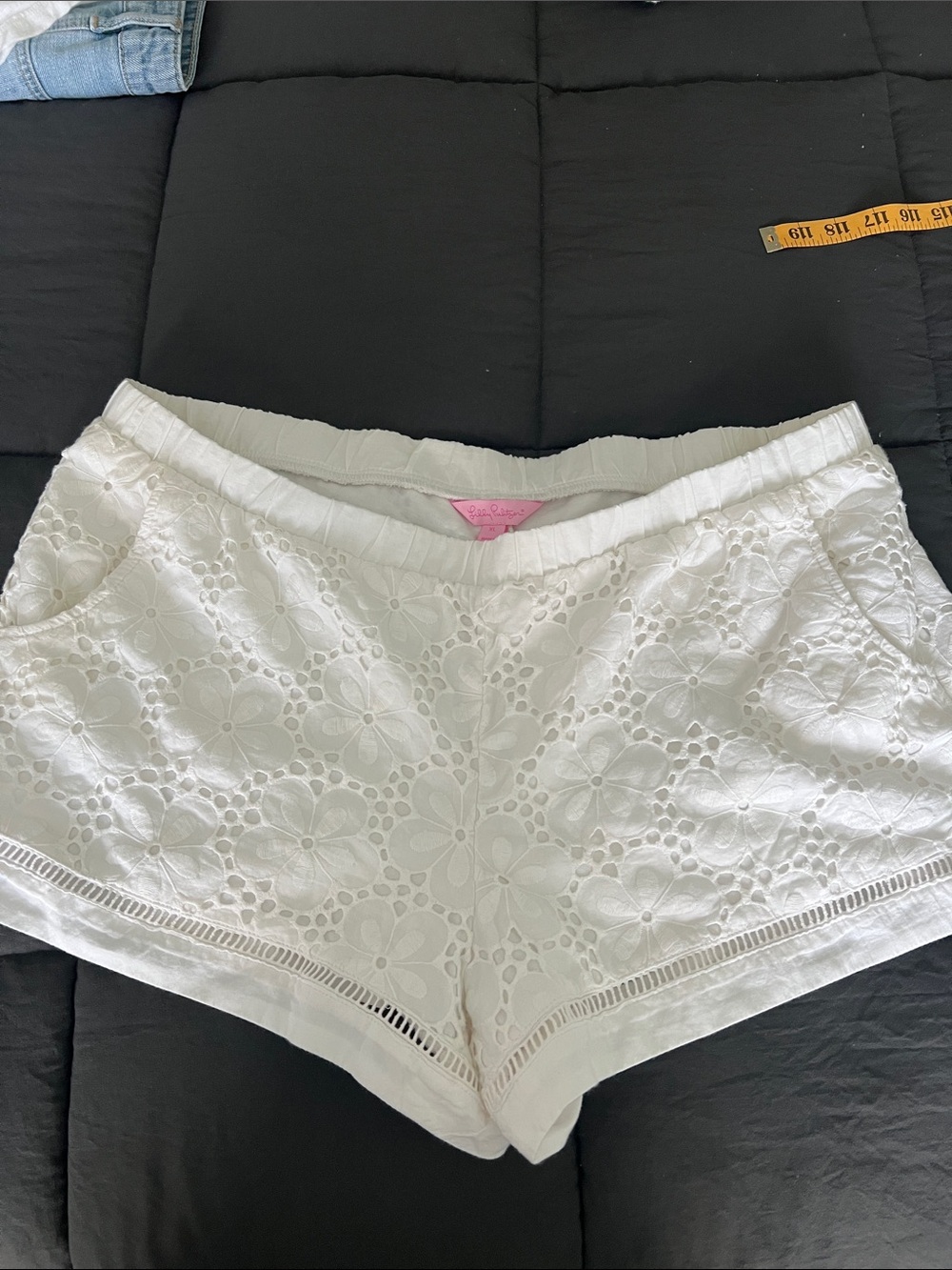 Lilly Pulitzer White Shorts with Pink Brand Tag